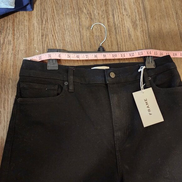 Frame Le Slim Palazzo High Rise Jeans NWT Black Size 32 - Picture 4 of 13